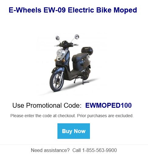 E-Wheels EW-09 Electric Bike Moped Promotional Code